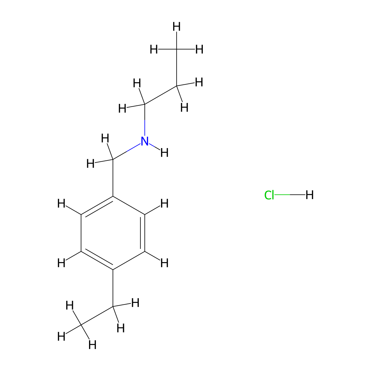 N-(4-Ethylbenzyl)-1-propanamine hydrochloride molecular structure, CAS 1049678-00-3