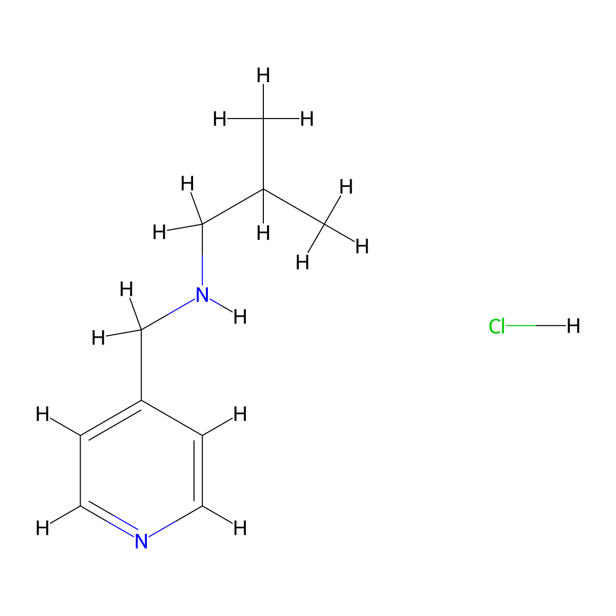 2-Methyl-N-(4-pyridinylmethyl)-1-propanamine hydrochloride molecular structure, CAS 1049678-07-0