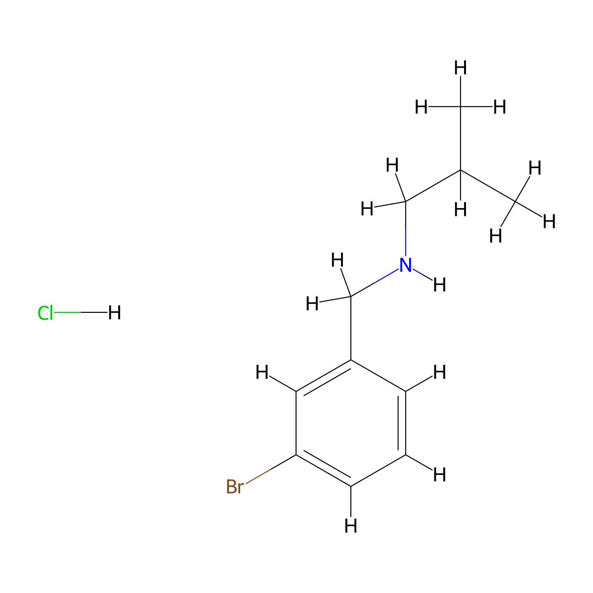 N-(3-Bromobenzyl)-2-methyl-1-propanamine hydrochloride molecular structure, CAS 1049678-09-2