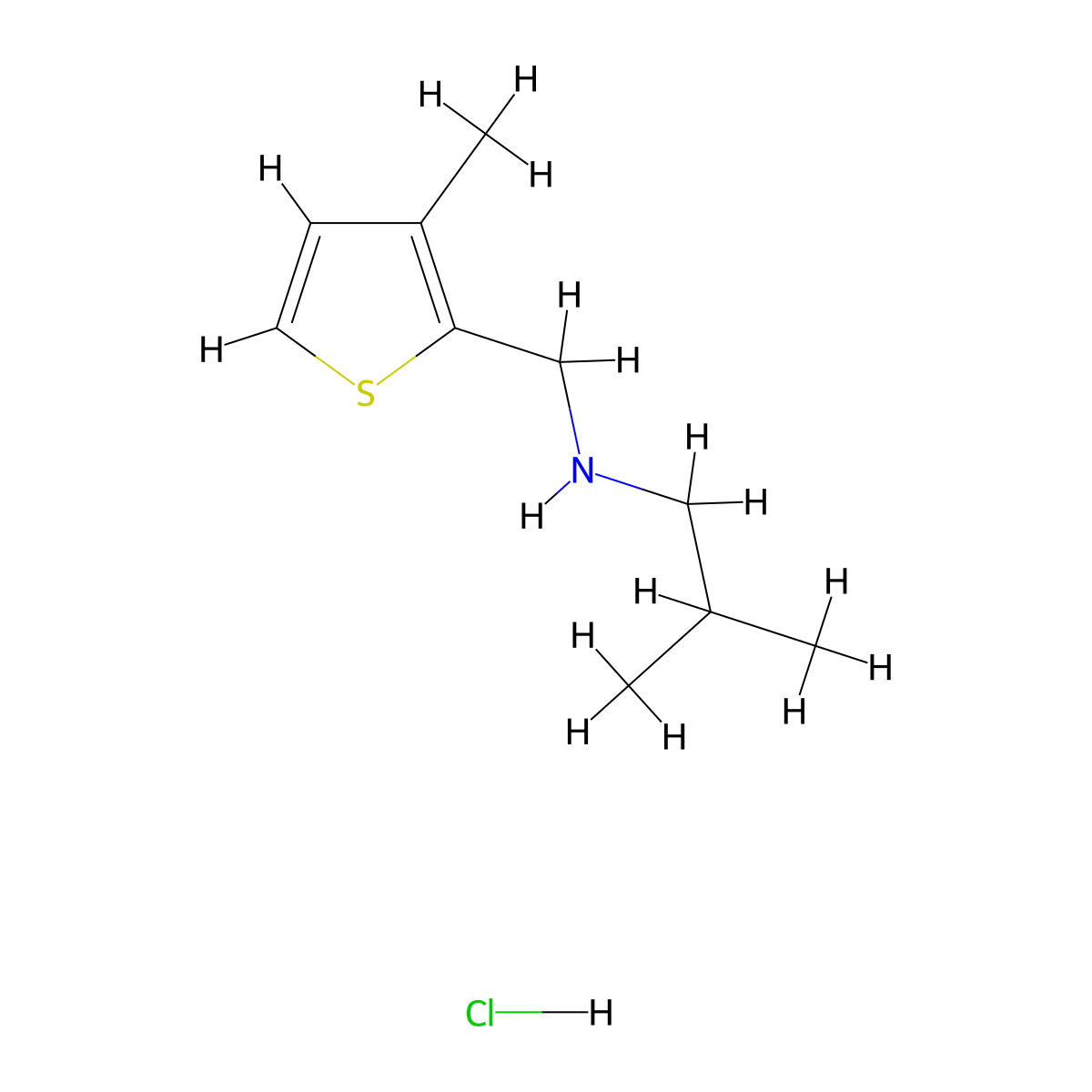 2-Methyl-N-[(3-methyl-2-thienyl)methyl]-1-propanamine hydrochloride molecular structure, CAS 1049678-10-5