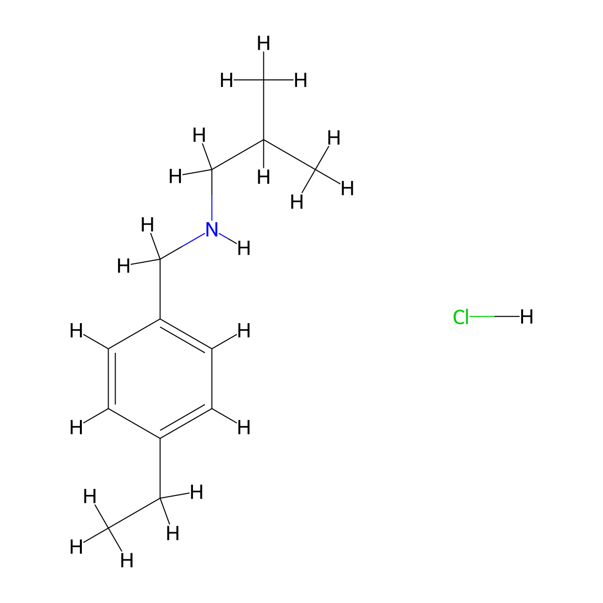 N-(4-Ethylbenzyl)-2-methyl-1-propanamine hydrochloride molecular structure, CAS 1049678-11-6
