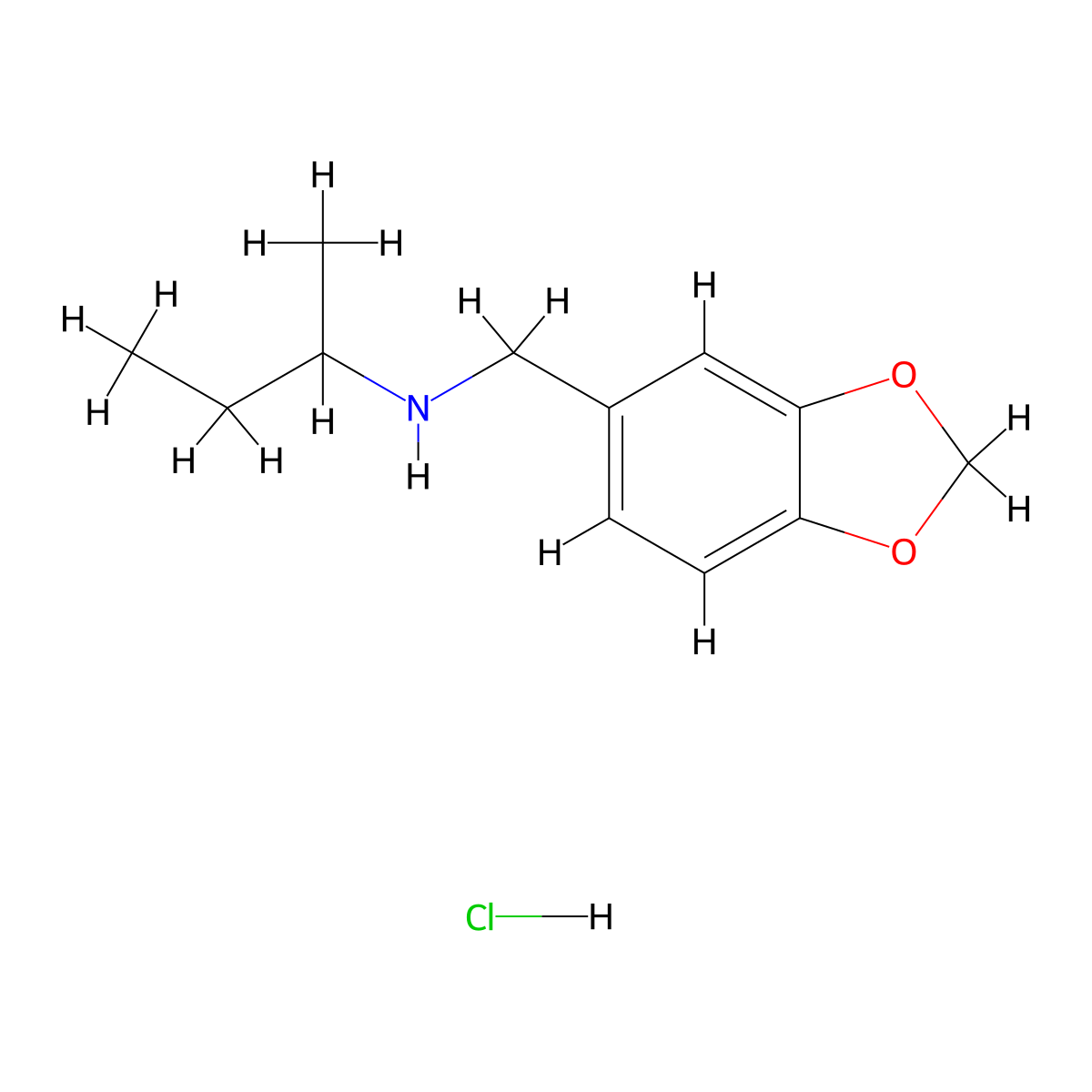 (2H-1,3-Benzodioxol-5-ylmethyl)(butan-2-yl)amine hydrochloride molecular structure, CAS 1049678-13-8