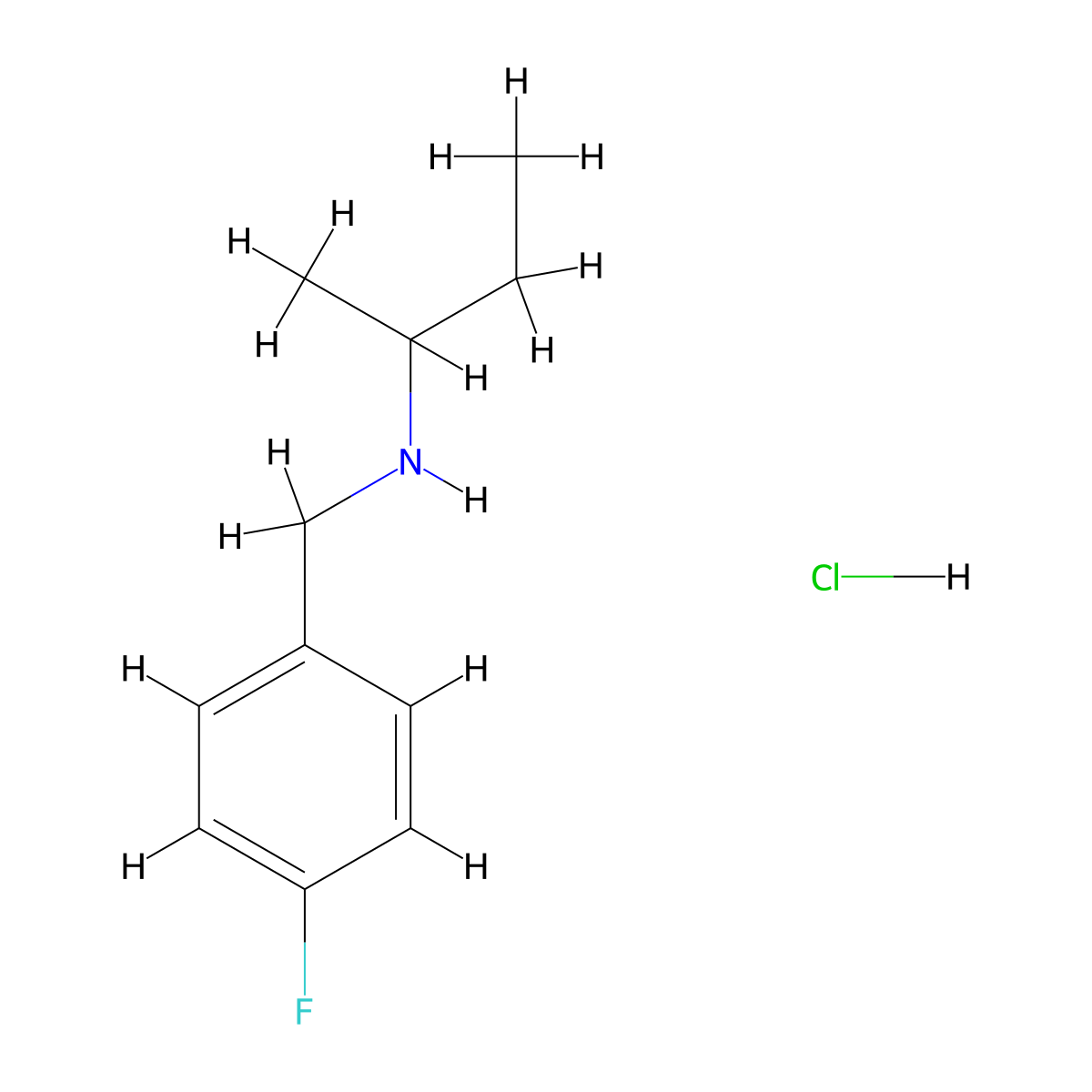 N-(4-Fluorobenzyl)-2-butanamine hydrochloride molecular structure, CAS 1049678-16-1