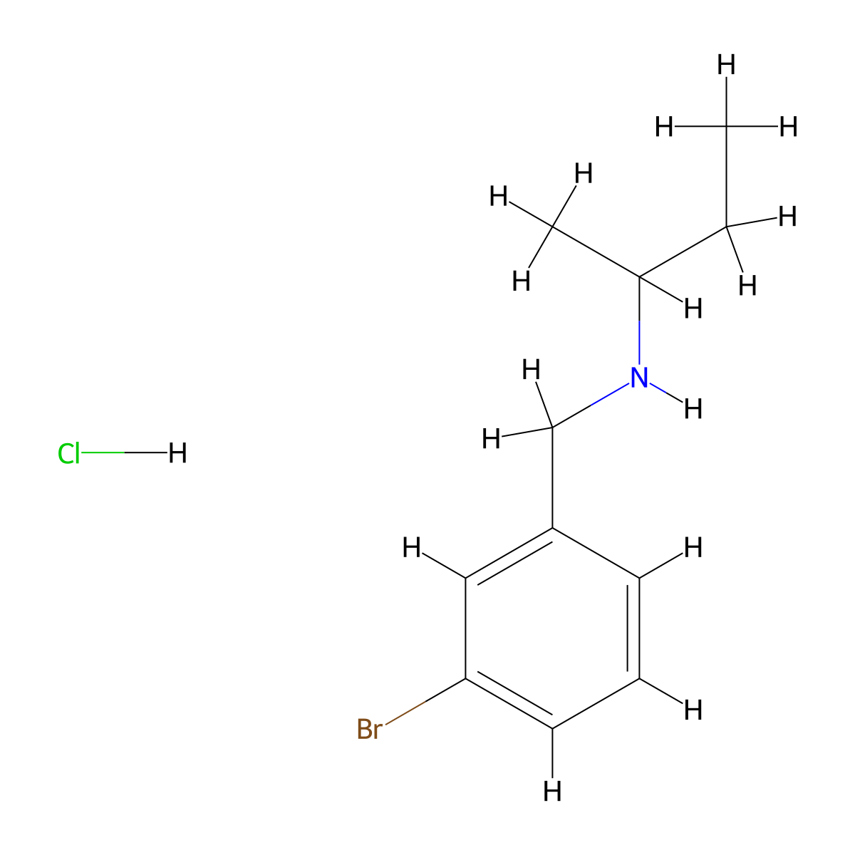 N-(3-Bromobenzyl)-2-butanamine hydrochloride molecular structure, CAS 1049678-18-3