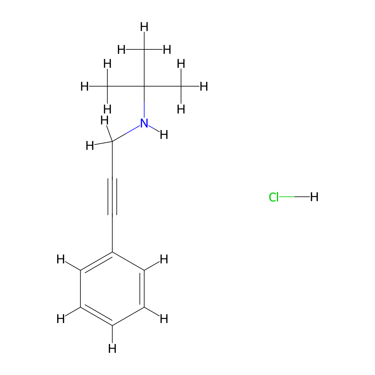 N-(tert-Butyl)-3-phenyl-2-propyn-1-amine hydrochloride molecular structure, CAS 1049678-24-1
