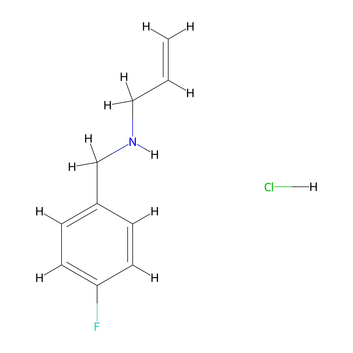 N-(4-Fluorobenzyl)-2-propen-1-amine hydrochloride molecular structure, CAS 1049678-31-0