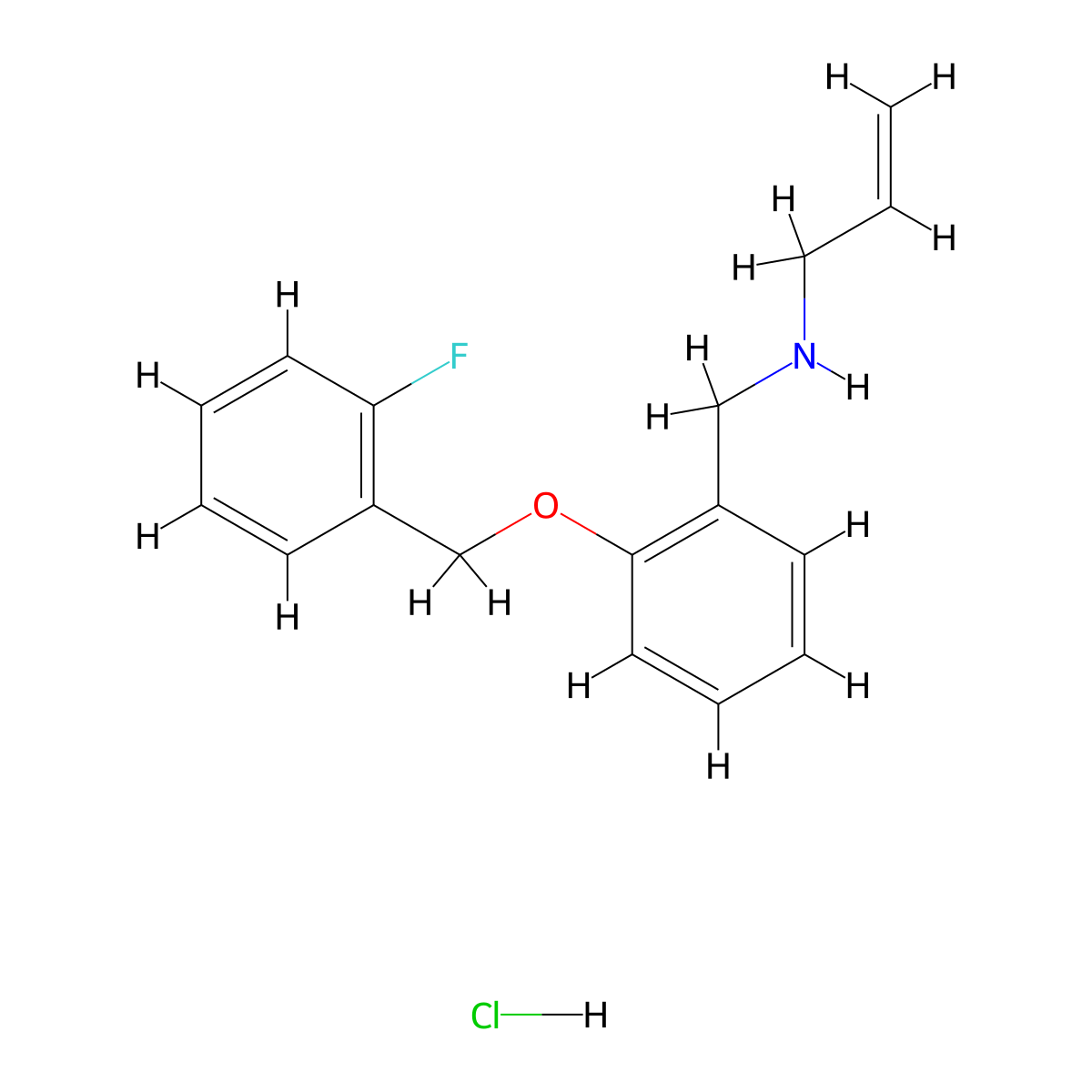 N-{2-[(2-fluorobenzyl)oxy]benzyl}-2-propen-1-amine hydrochloride molecular structure, CAS 1049678-36-5