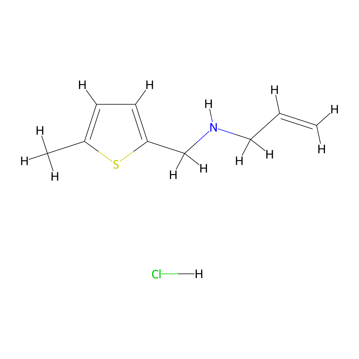 N-[(5-Methyl-2-thienyl)methyl]-2-propen-1-amine hydrochloride molecular structure, CAS 1049678-38-7