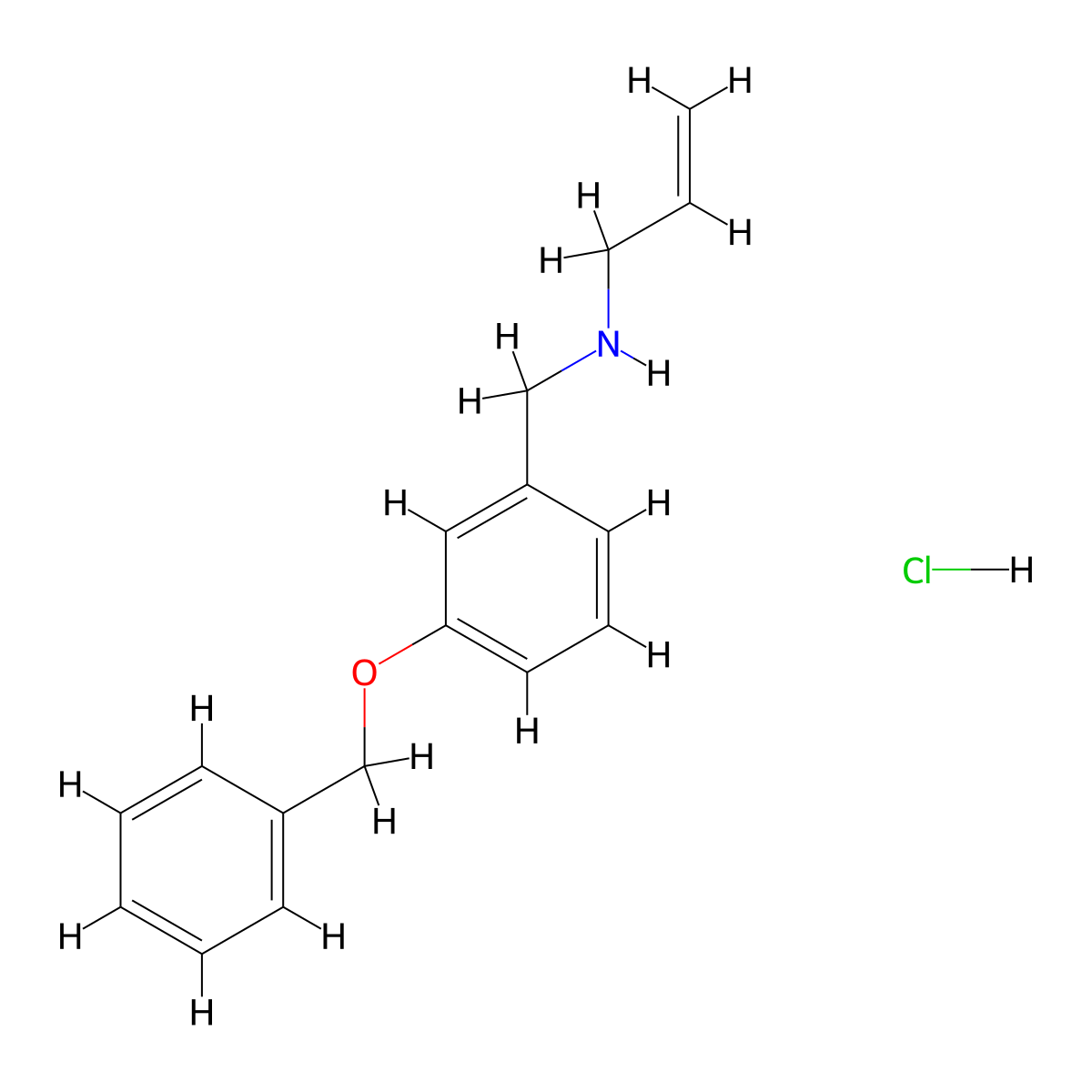 {[3-(Benzyloxy)phenyl]methyl}(prop-2-en-1-yl)amine hydrochloride molecular structure, CAS 1049678-42-3