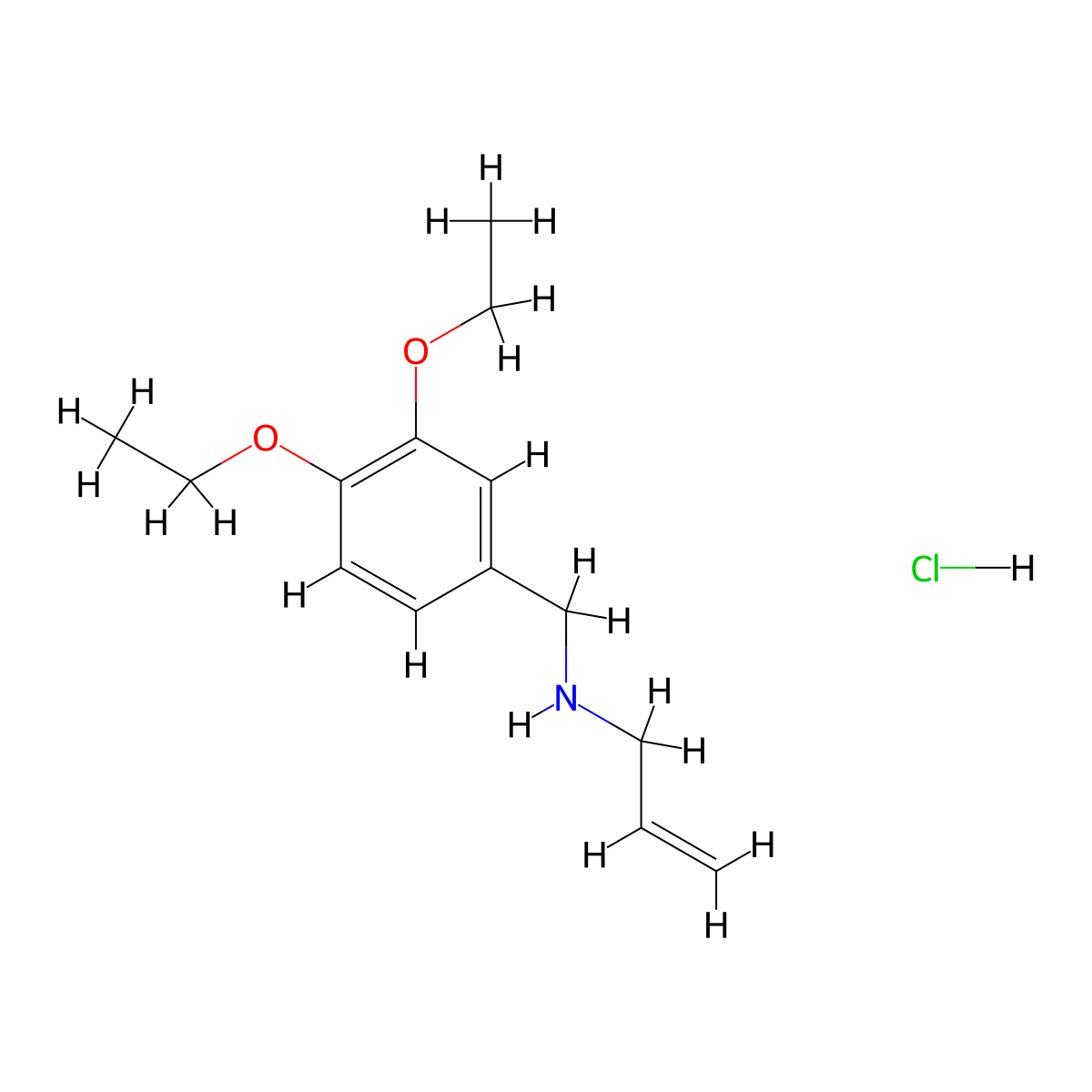 N-[(3,4-diethoxyphenyl)methyl]prop-2-en-1-amine;hydrochloride molecular structure, CAS 1049678-51-4
