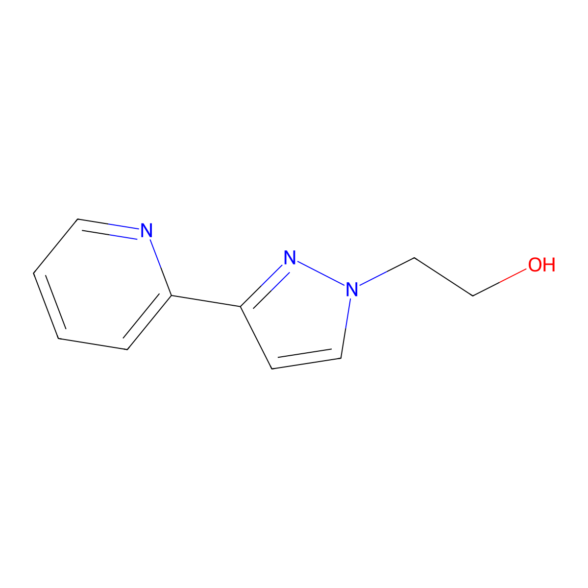 2-(3-(pyridin-2-yl)-1H-pyrazol-1-yl)ethanol molecular structure, CAS 1049678-66-1