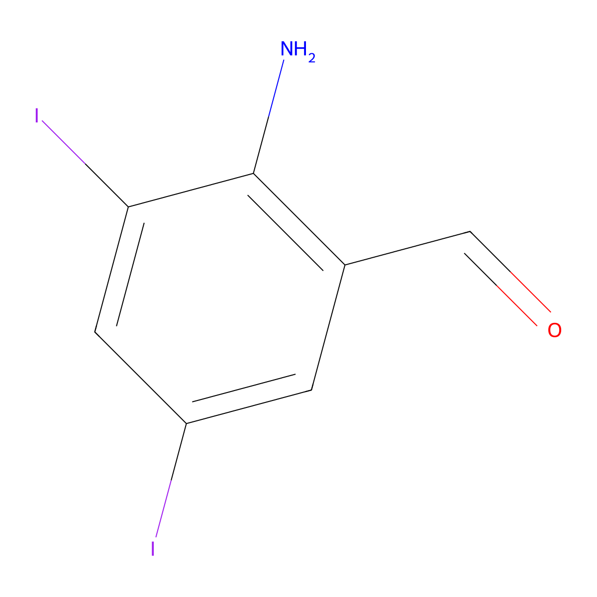 2-Amino-3,5-diiodobenzaldehyde molecular structure, CAS 1049680-49-0