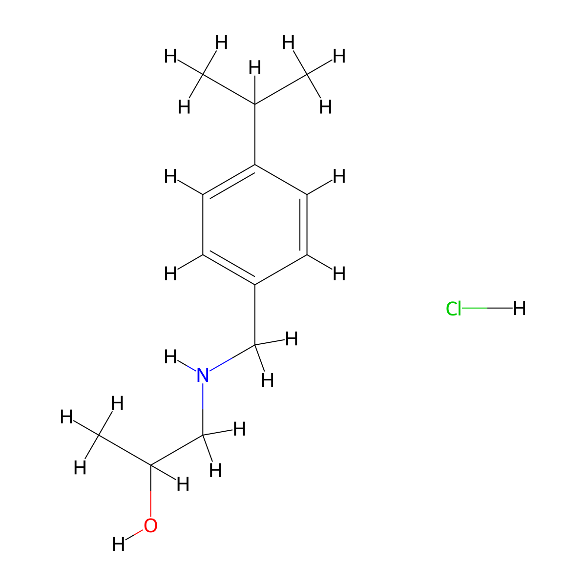 1-({[4-(Propan-2-yl)phenyl]methyl}amino)propan-2-ol hydrochloride molecular structure, CAS 1049680-93-4