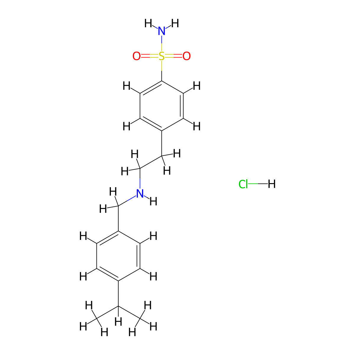 4-{2-[(4-Isopropylbenzyl)amino]ethyl}benzenesulfonamide hydrochloride molecular structure, CAS 1049680-99-0
