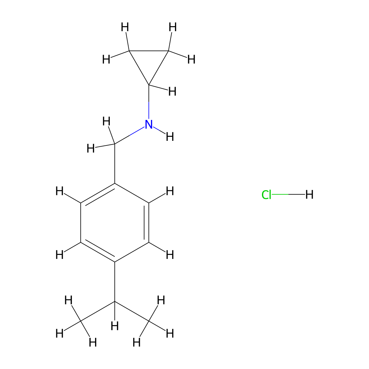 N-(4-Isopropylbenzyl)cyclopropanamine hydrochloride molecular structure, CAS 1049681-03-9