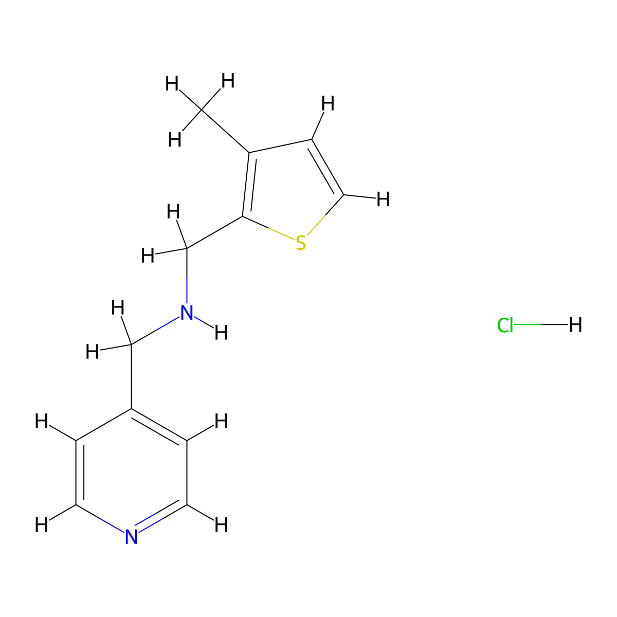 [(3-Methyl-2-thienyl)methyl](4-pyridinylmethyl)amine hydrochloride molecular structure, CAS 1049689-64-6