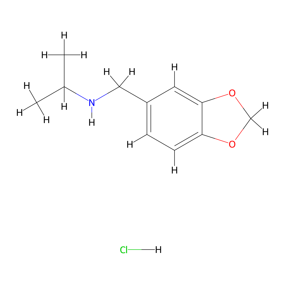 N-(1,3-Benzodioxol-5-ylmethyl)-2-propanamine hydrochloride molecular structure, CAS 1049691-65-7