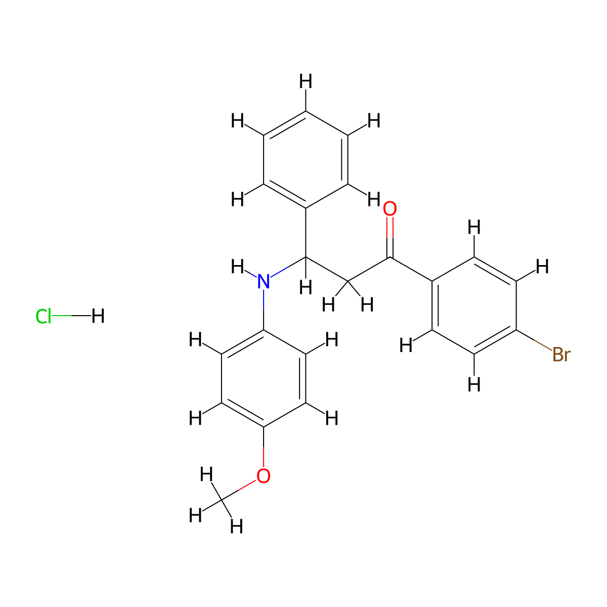 1-(4-Bromophenyl)-3-(4-methoxyanilino)-3-phenylpropan-1-one;hydrochloride molecular structure, CAS 1049691-68-0