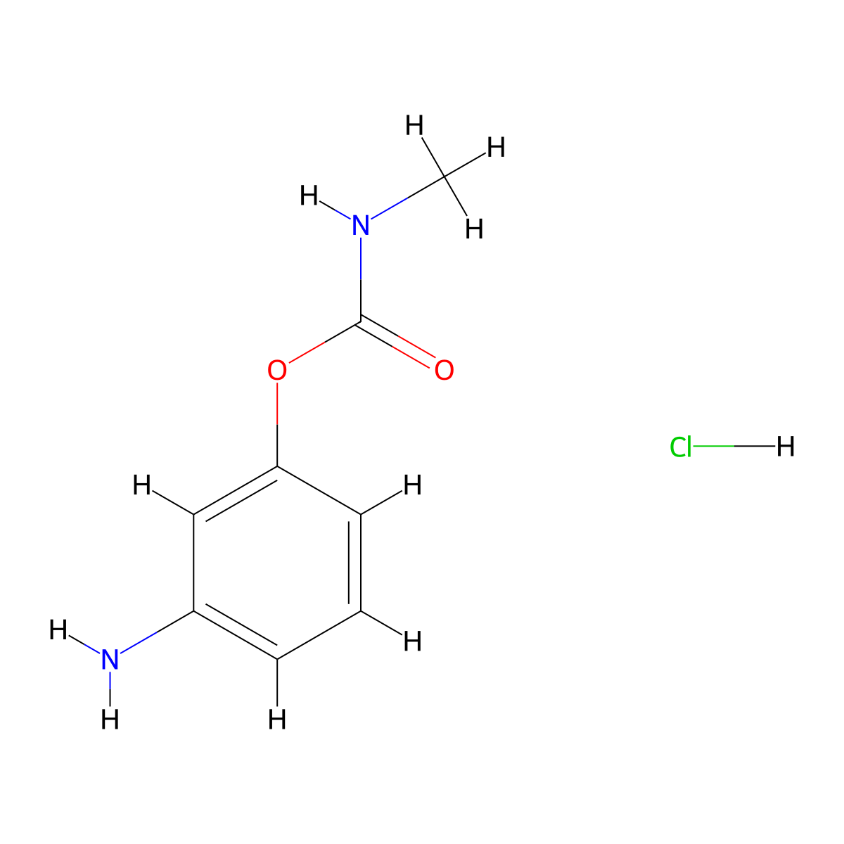 3-Aminophenyl methylcarbamate hydrochloride molecular structure, CAS 1049692-93-4