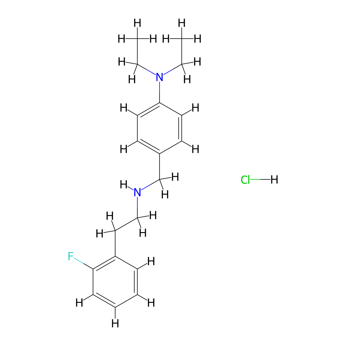 N,N-diethyl-4-({[2-(2-fluorophenyl)ethyl]amino}methyl)aniline hydrochloride molecular structure, CAS 1049693-76-6