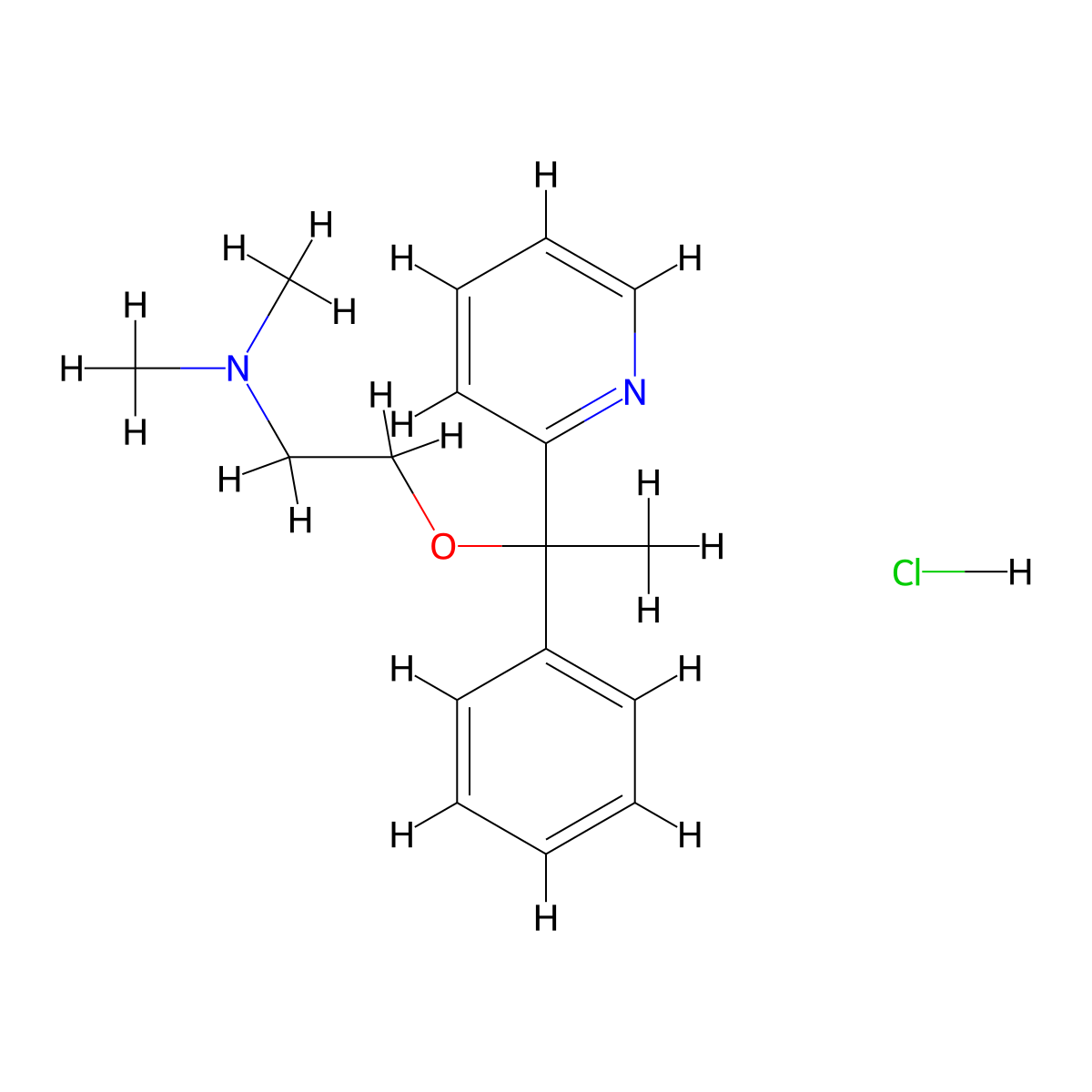 Doxylamine hydrochloride molecular structure, CAS 1049695-33-1