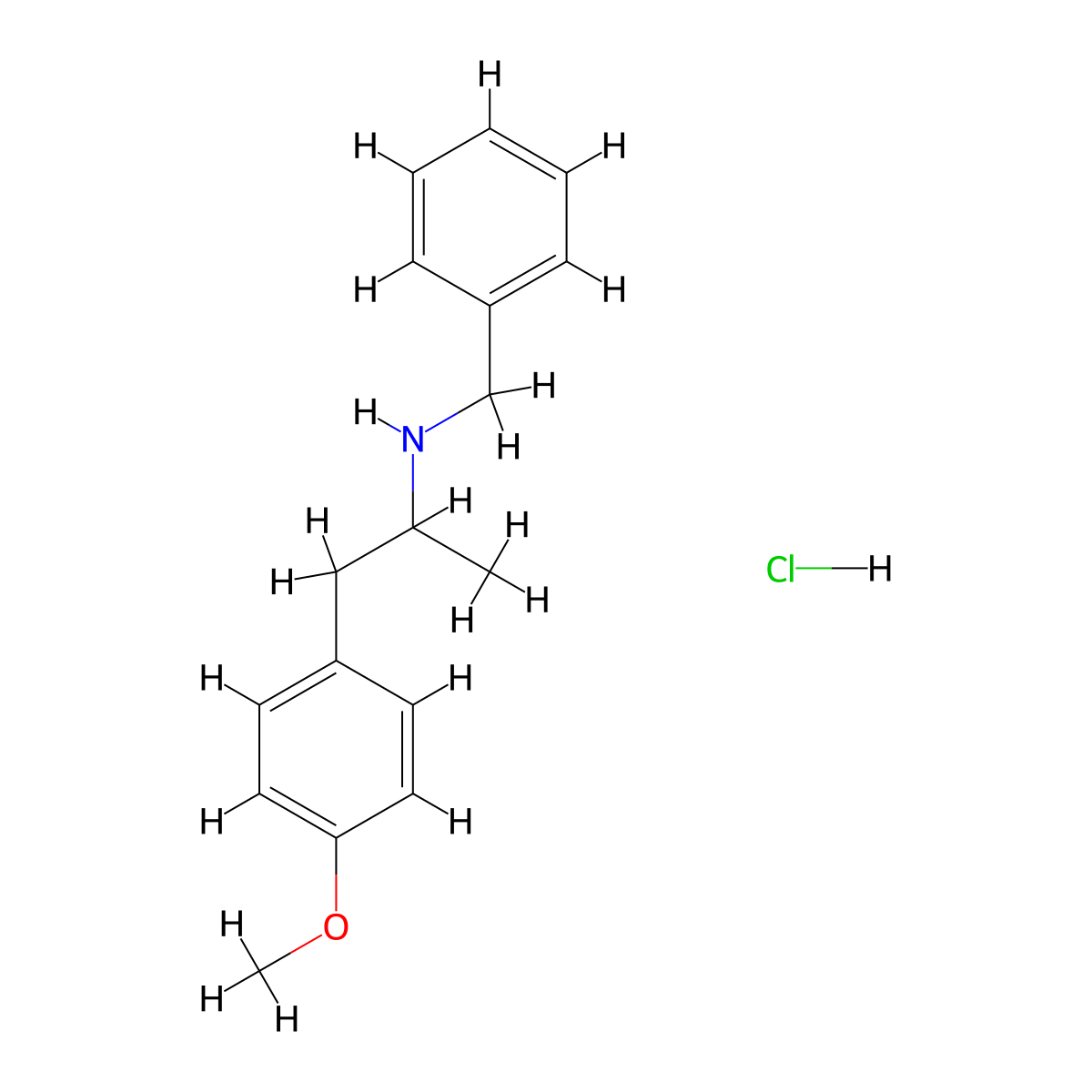 4-Methoxy-I+--methyl-N-(phenylmethyl)benzeneethanamine hydrochloride molecular structure, CAS 1049695-95-5
