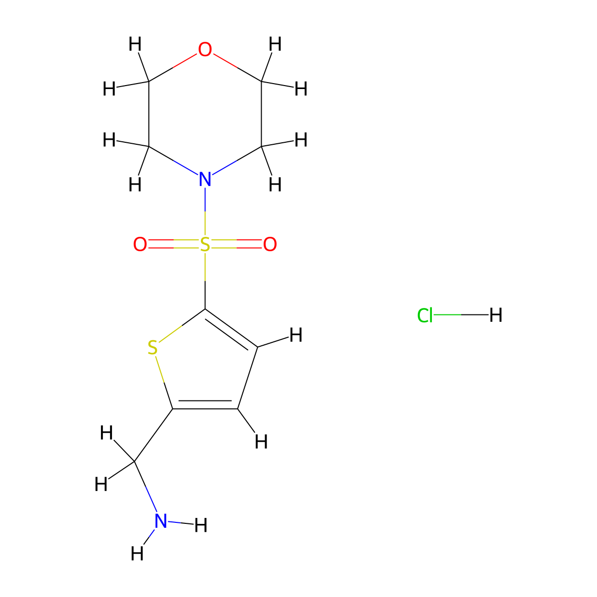 [5-(Morpholine-4-sulfonyl)thiophen-2-yl]methanamine hydrochloride molecular structure, CAS 1049701-91-8
