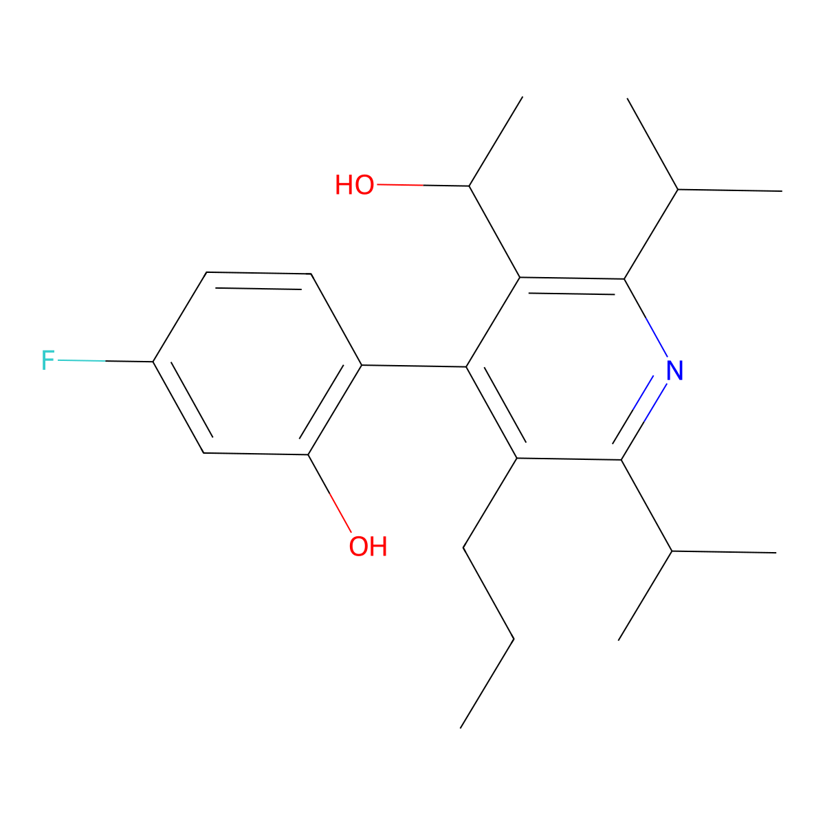 2-[2,6-Diisopropyl-3-[(R)-1-hydroxyethyl]-5-propyl-4-pyridyl]-5-fluorophenol molecular structure, CAS 1049703-56-1