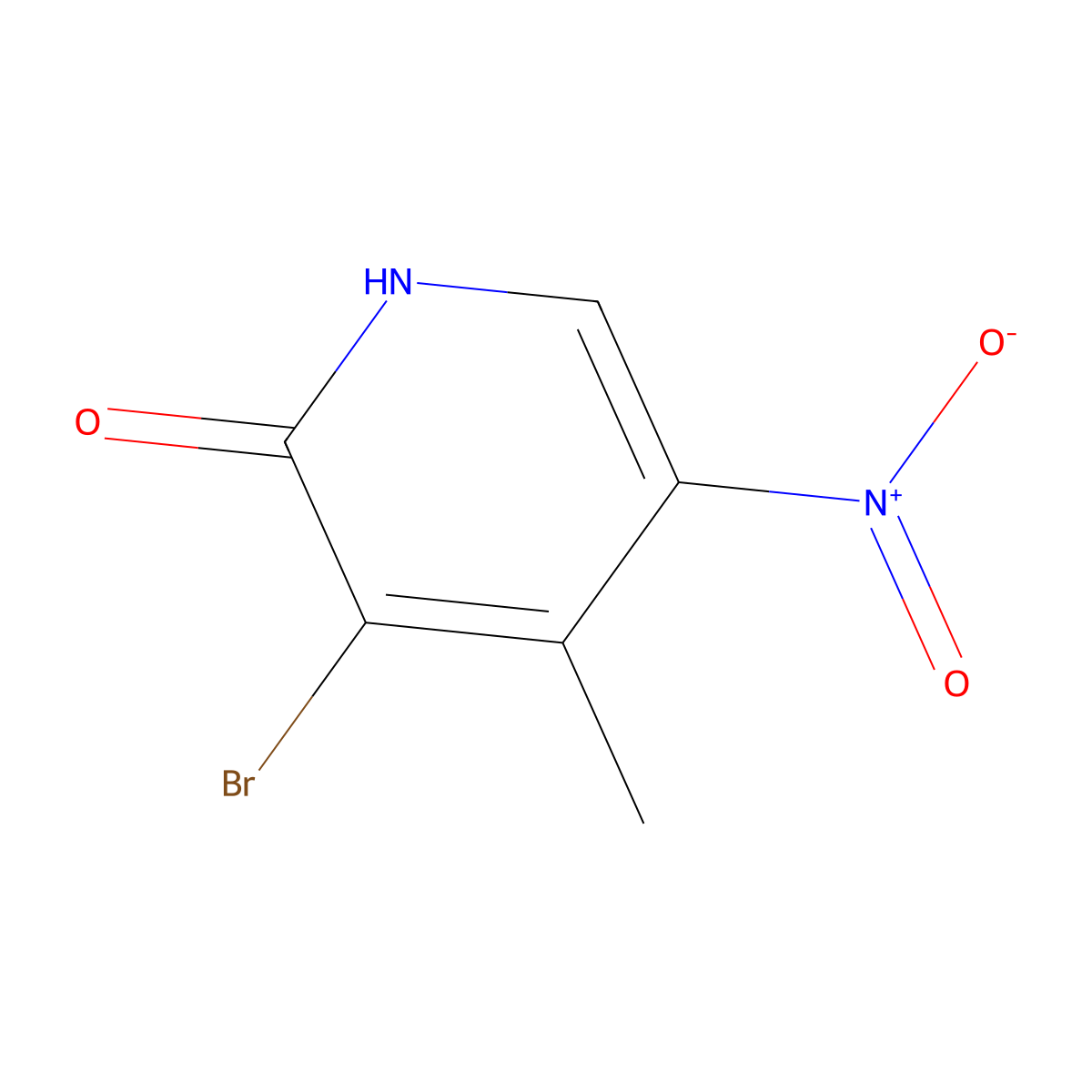 3-Bromo-4-methyl-5-nitro-1,2-dihydropyridin-2-one molecular structure, CAS 1049706-72-0