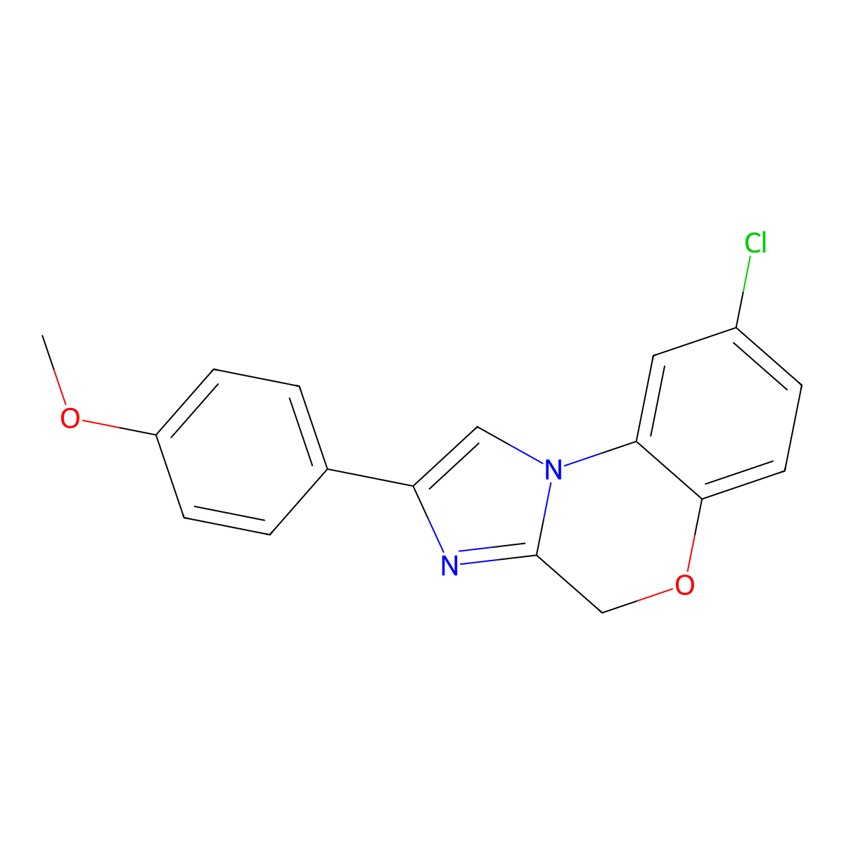 4-(8-Chloro-4H-imidazo[2,1-c][1,4]benzoxazin-2-yl)phenyl methyl ether molecular structure, CAS 104971-84-8