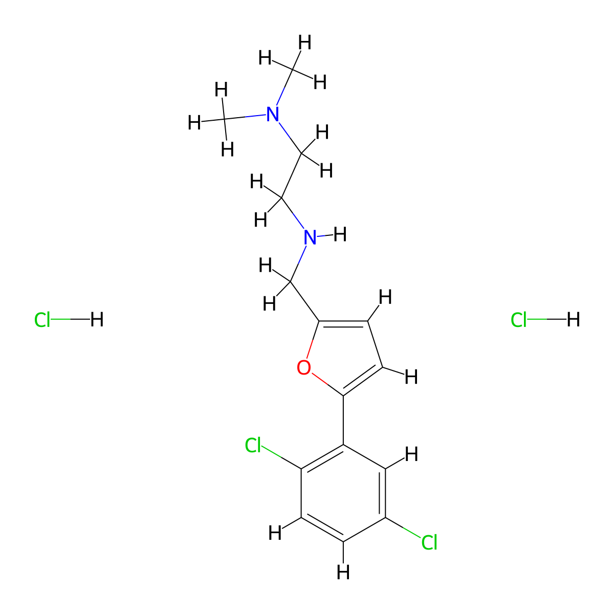 N-[[5-(2,5-dichlorophenyl)furan-2-yl]methyl]-N',N'-dimethylethane-1,2-diamine;dihydrochloride molecular structure, CAS 1049711-90-1