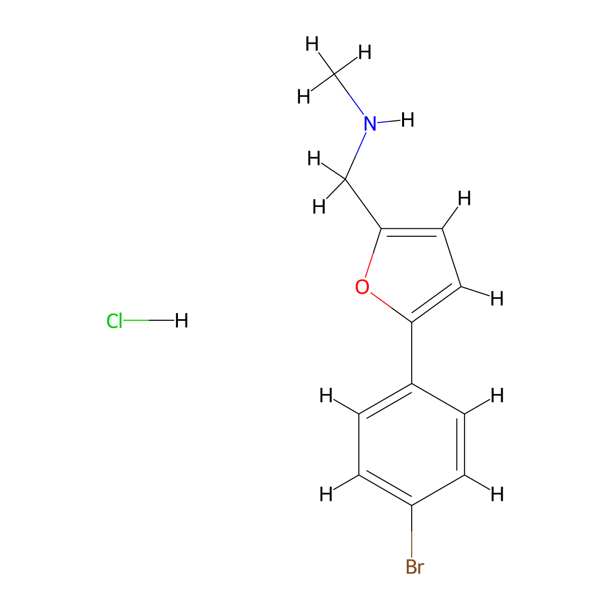 {[5-(4-Bromophenyl)furan-2-yl]methyl}(methyl)amine hydrochloride molecular structure, CAS 1049712-73-3