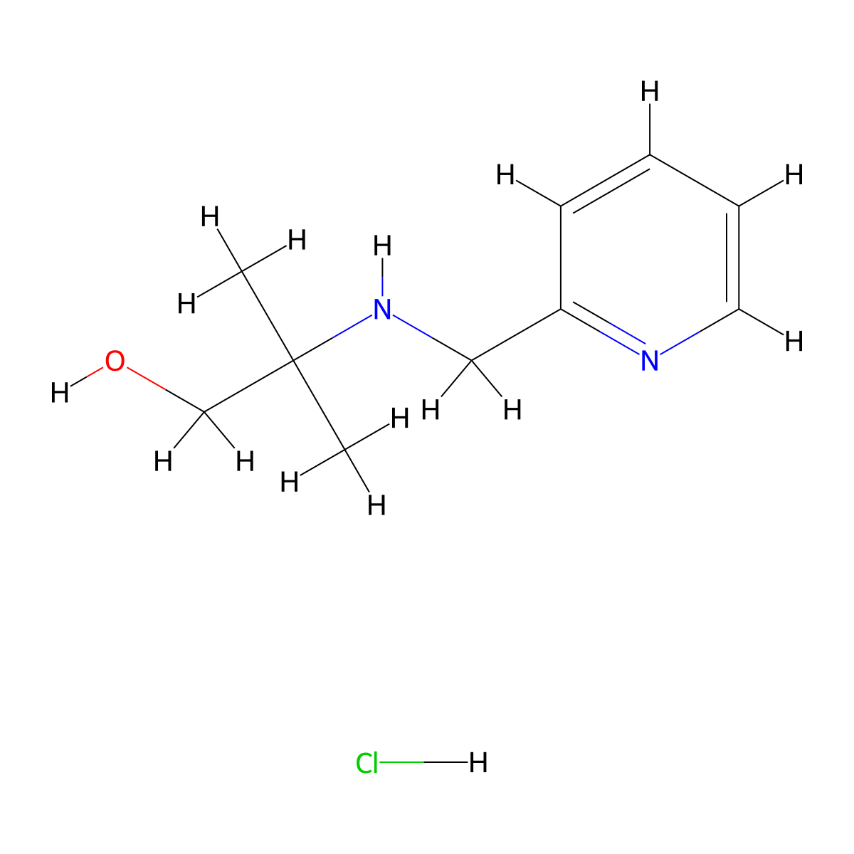 2-Methyl-2-[(2-pyridinylmethyl)amino]-1-propanol hydrochloride molecular structure, CAS 1049713-04-3