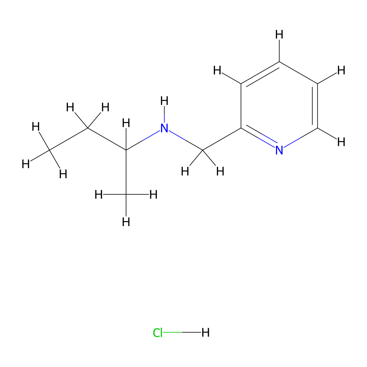 N-(2-Pyridinylmethyl)-2-butanamine hydrochloride molecular structure, CAS 1049713-10-1