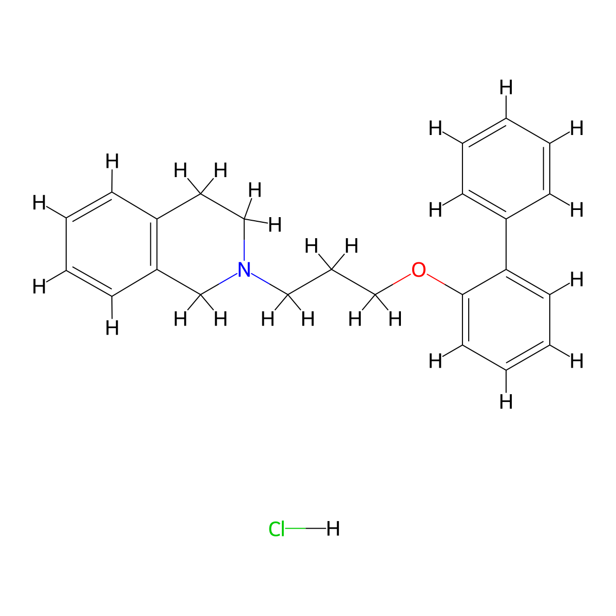 2-[3-(2-phenylphenoxy)propyl]-3,4-dihydro-1H-isoquinoline;hydrochloride molecular structure, CAS 1049713-12-3