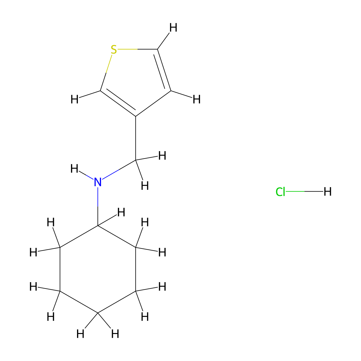 N-(3-Thienylmethyl)cyclohexanamine hydrochloride molecular structure, CAS 1049713-22-5