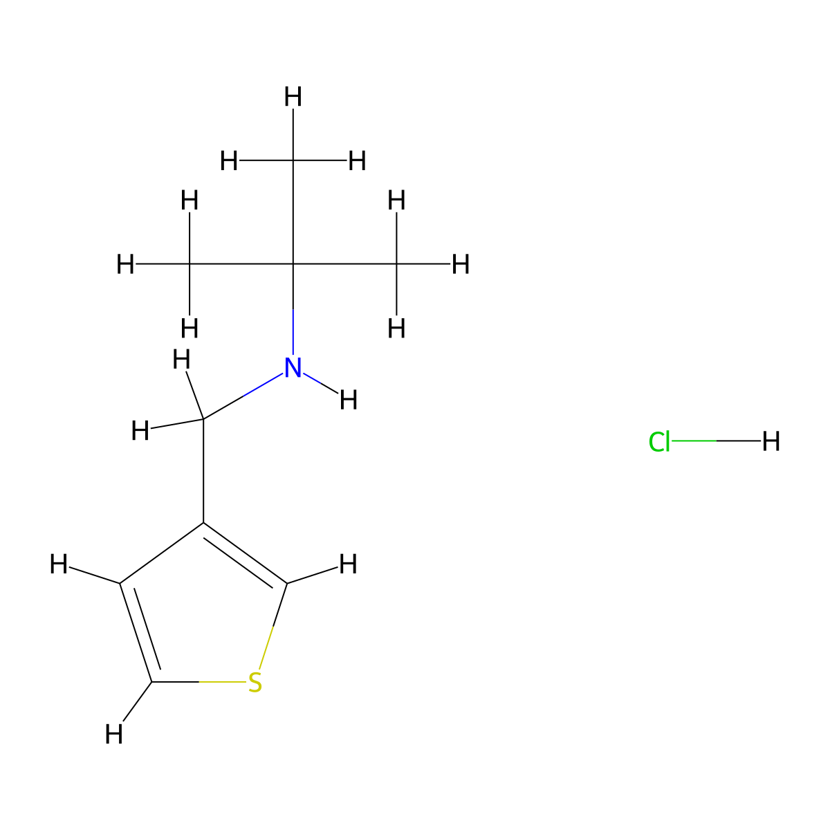 tert-Butyl(3-thienylmethyl)amine hydrochloride molecular structure, CAS 1049713-24-7