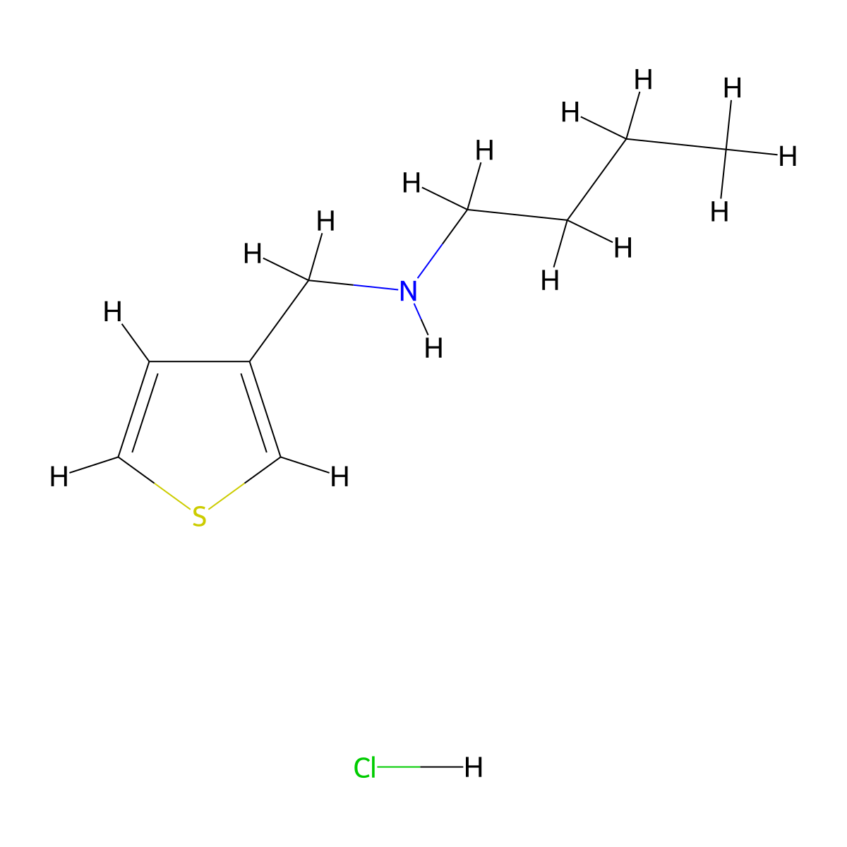 N-(3-Thienylmethyl)-1-butanamine hydrochloride molecular structure, CAS 1049713-26-9