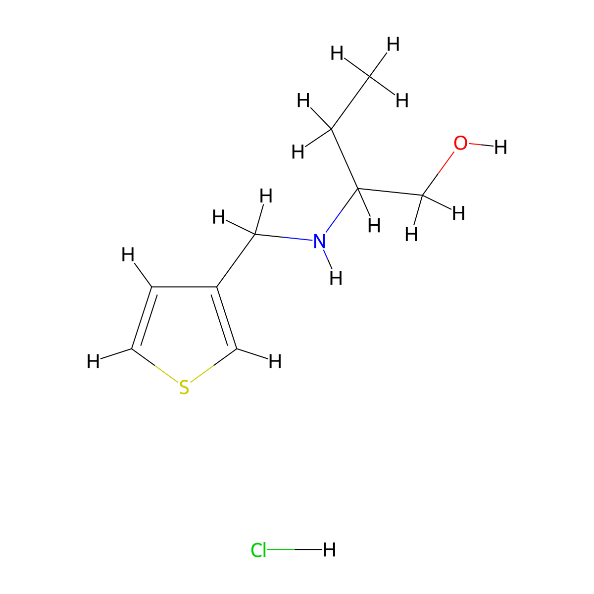 2-[(3-Thienylmethyl)amino]-1-butanol hydrochloride molecular structure, CAS 1049713-29-2