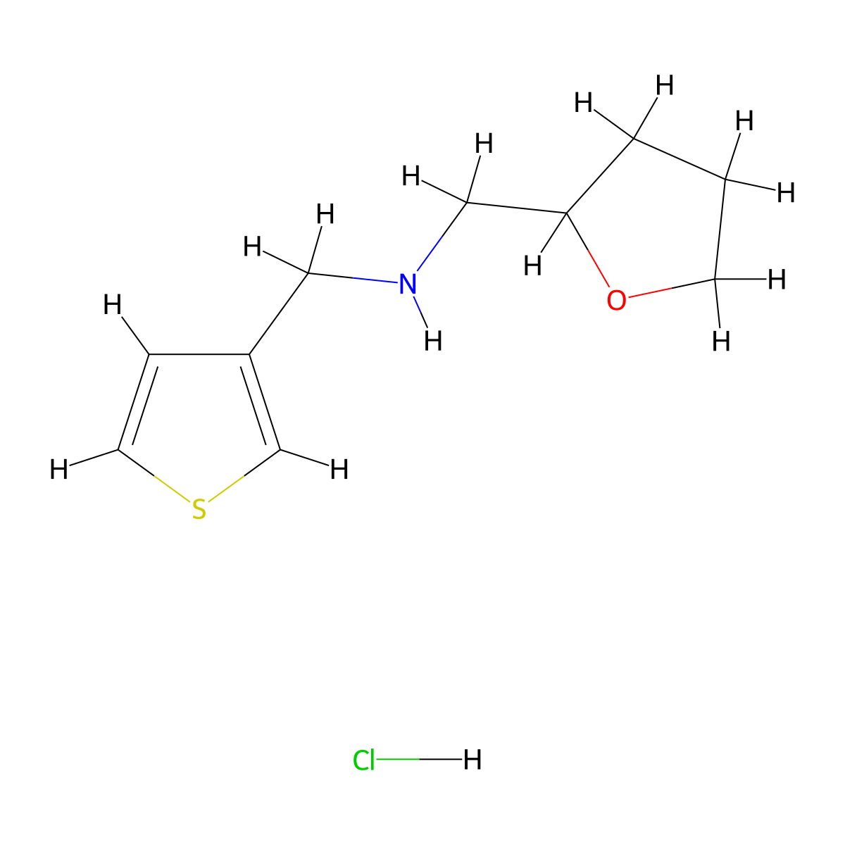 (Tetrahydro-2-furanylmethyl)(3-thienylmethyl)amine hydrochloride molecular structure, CAS 1049713-30-5