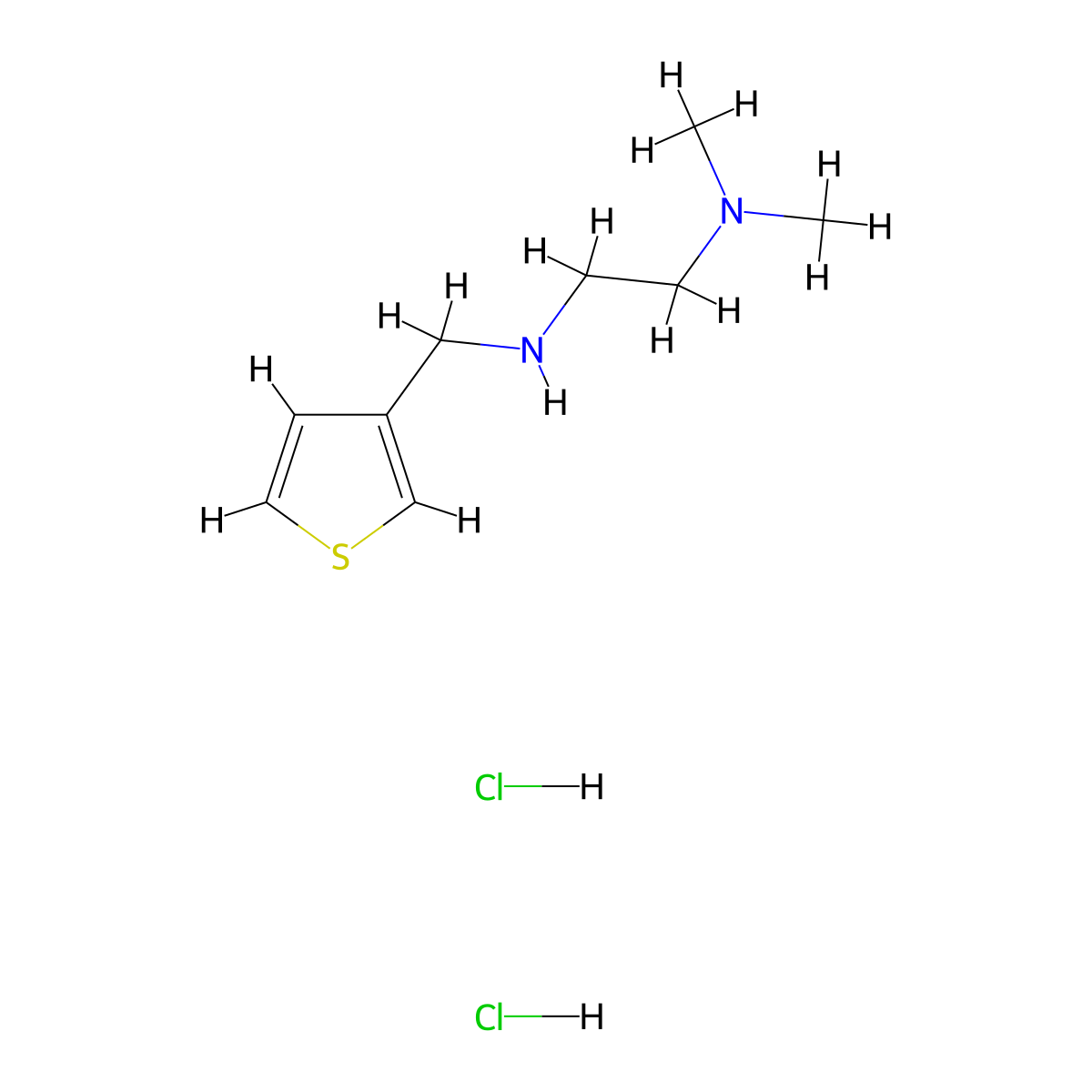N,N-Dimethyl-N'-(3-thienylmethyl)-1,2-ethanediamine dihydrochloride molecular structure, CAS 1049713-58-7
