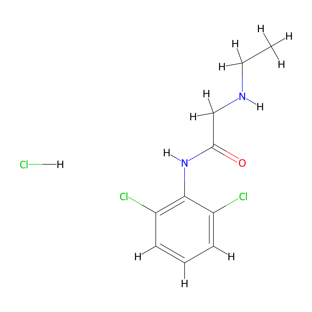 N-(2,6-dichlorophenyl)-2-(ethylamino)acetamide hydrochloride molecular structure, CAS 1049716-94-0