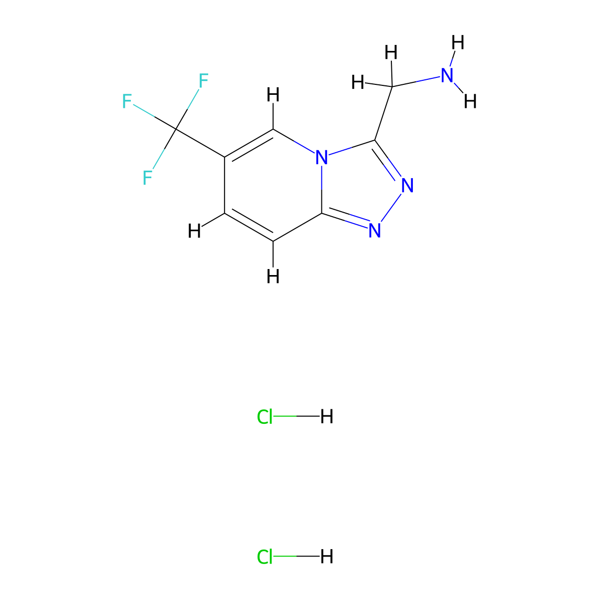 [6-(Trifluoromethyl)[1,2,4]triazolo[4,3-a]pyridin-3-yl]methylamine dihydrochloride molecular structure, CAS 1049717-07-8