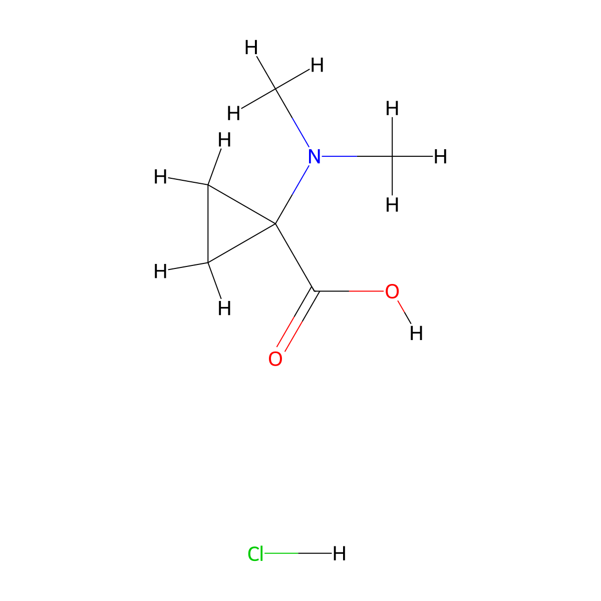 1-Dimethylamino-cyclopropanecarboxylic acid hydrochloride molecular structure, CAS 1049717-21-6