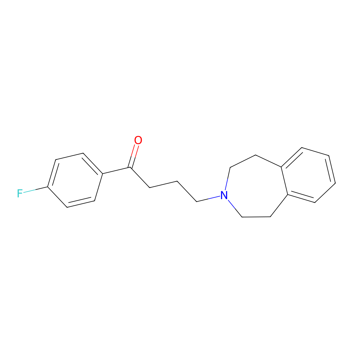 1-(4-fluorophenyl)-4-(1,2,4,5-tetrahydro-3H-3-benzazepin-3-yl)butan-1-one molecular structure, CAS 1049718-17-3