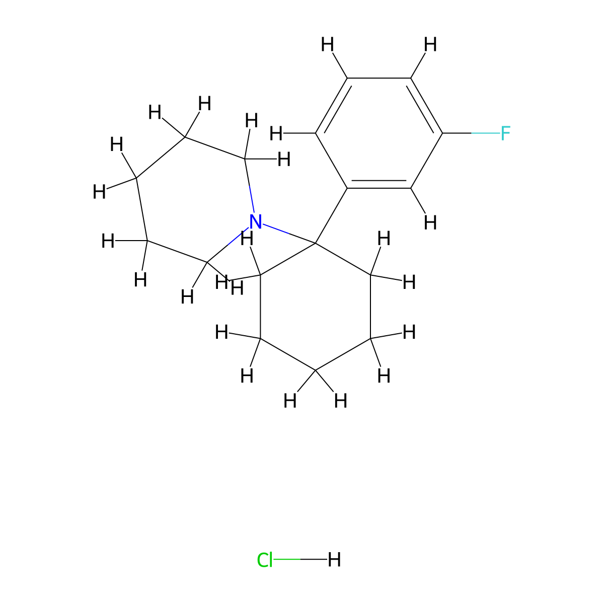 1-[1-(3-Fluorophenyl)cyclohexyl]piperidine hydrochloride molecular structure, CAS 1049718-37-7