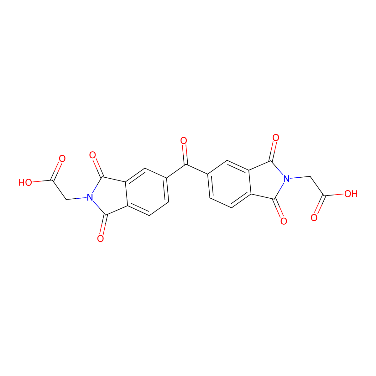 2H-Isoindole-2-acetic acid, 5,5'-carbonylbis[1,3-dihydro-1,3-dioxo- molecular structure, CAS 104972-17-0