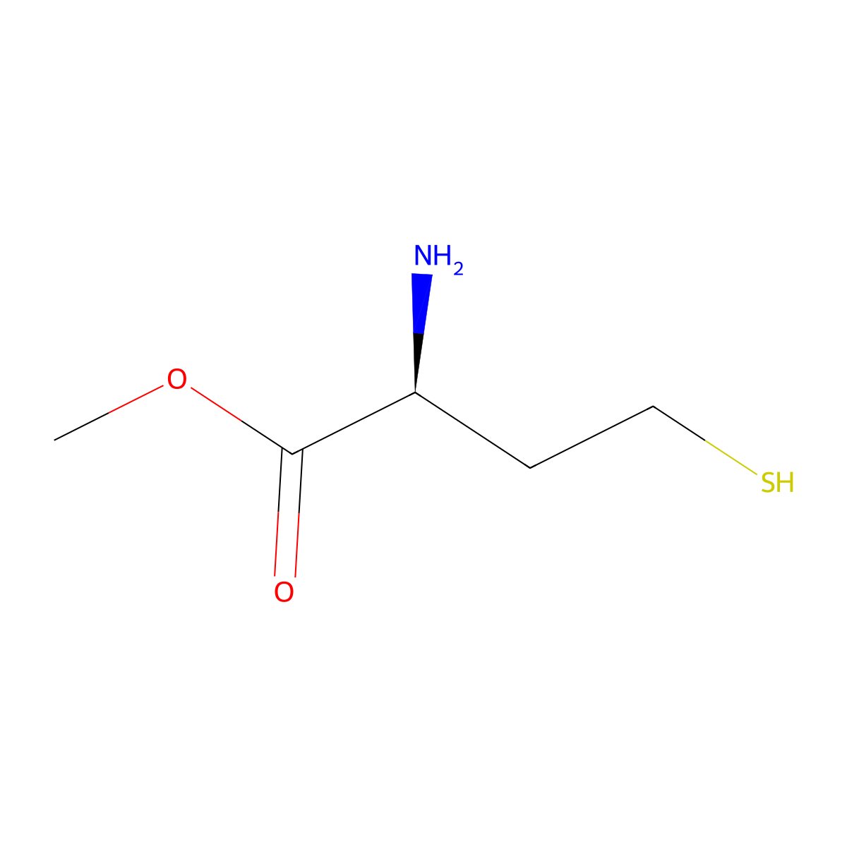 methyl (2S)-2-amino-4-sulfanylbutanoate molecular structure, CAS 104972-21-6