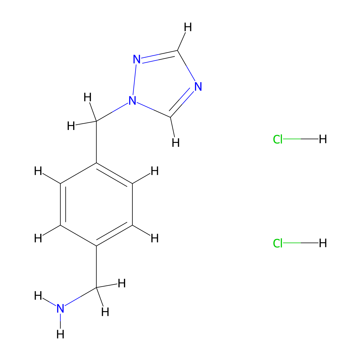 {4-[(1H-1,2,4-triazol-1-yl)methyl]phenyl}methanamine dihydrochloride molecular structure, CAS 1049720-38-8