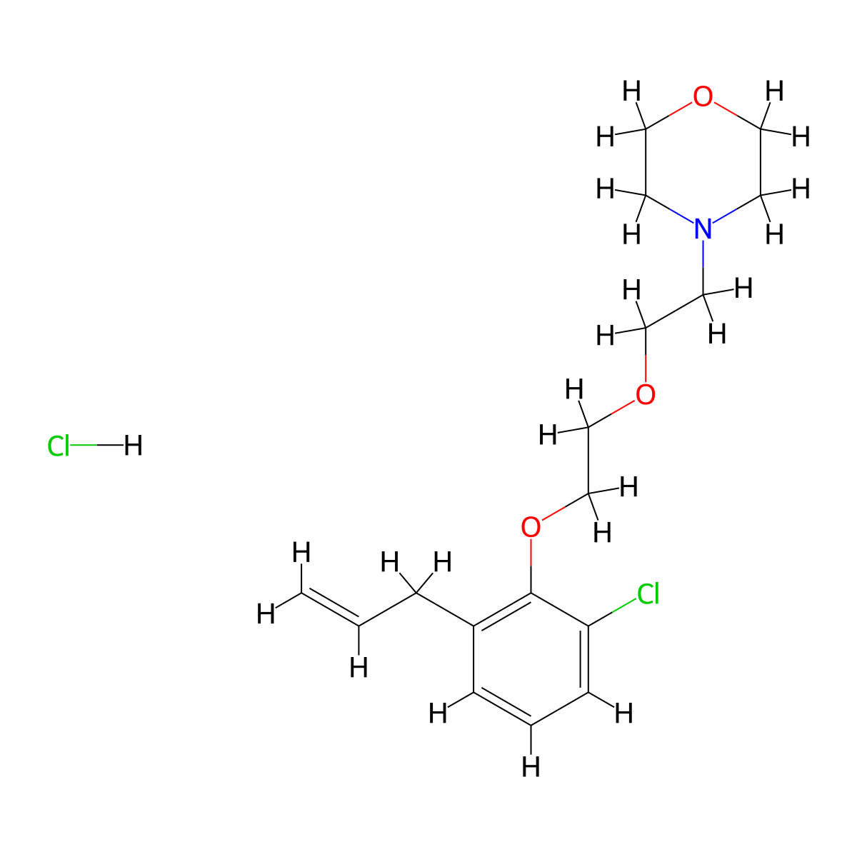 4-[2-[2-(2-Chloro-6-prop-2-enylphenoxy)ethoxy]ethyl]morpholine;hydrochloride molecular structure, CAS 1049720-42-4